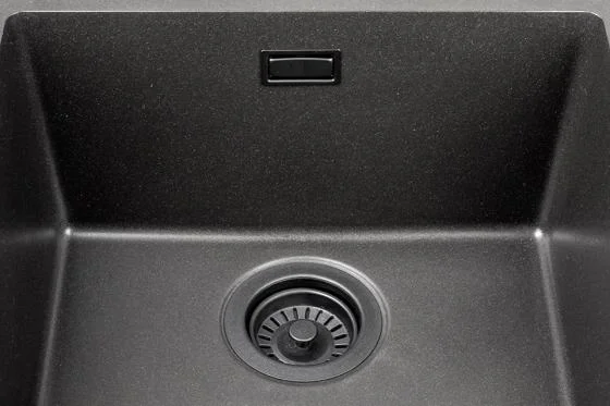 StrongSinks S3 Sifon pro úsporu místa pro granitové dřezy, černý sítkový ventil Levný