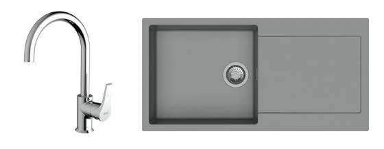K-StrongSinks S3 Set dřez Zala 1000x500mm granit šedá + Baterie Rhona chrom Aktuální