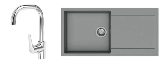 K-StrongSinks S3 Set dřez Zala 1000x500mm granit šedá + Baterie Garonne chr. Nejlepší Cena