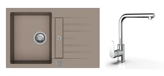 K-StrongSinks S3 Set dřez Vardar 780x500mm granit béžová + Baterie Stréva chr. Originální