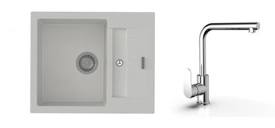 K-StrongSinks S3 Set dřez Vardar 615x500mm granit bílá + Baterie Stréva chrom Aktuální