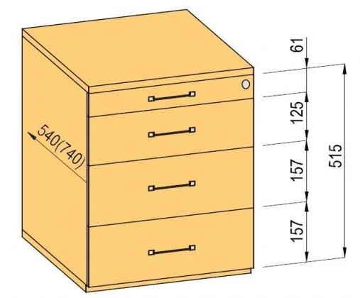 Přímo Od Výrobce K-BBP kontejner 540/392 mm typ 2 zásuvka plast celovýsuv tlumený dotah