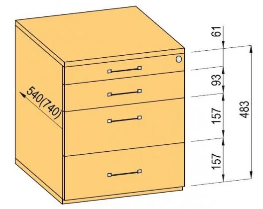 Top Prodej K-BBP kontejner 540/392 mm typ 1 zásuvka plast celovýsuv dotah