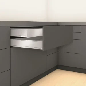 Akce K-BLUM Legrabox, zásuvka M 400mm/40kg, Tip-on, šedá, vrut