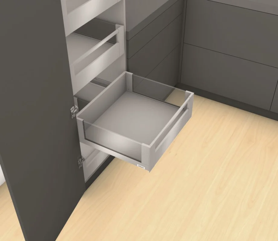 K-BLUM Legrabox, zásuvka C free 500mm/40kg, Tip-on, šedá, vnitřní, sklo Časově Omezené