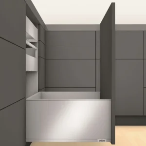 Zlevněný K-BLUM Legrabox, zásuvka F 450mm/70kg, Tip-on, šedá, Expando