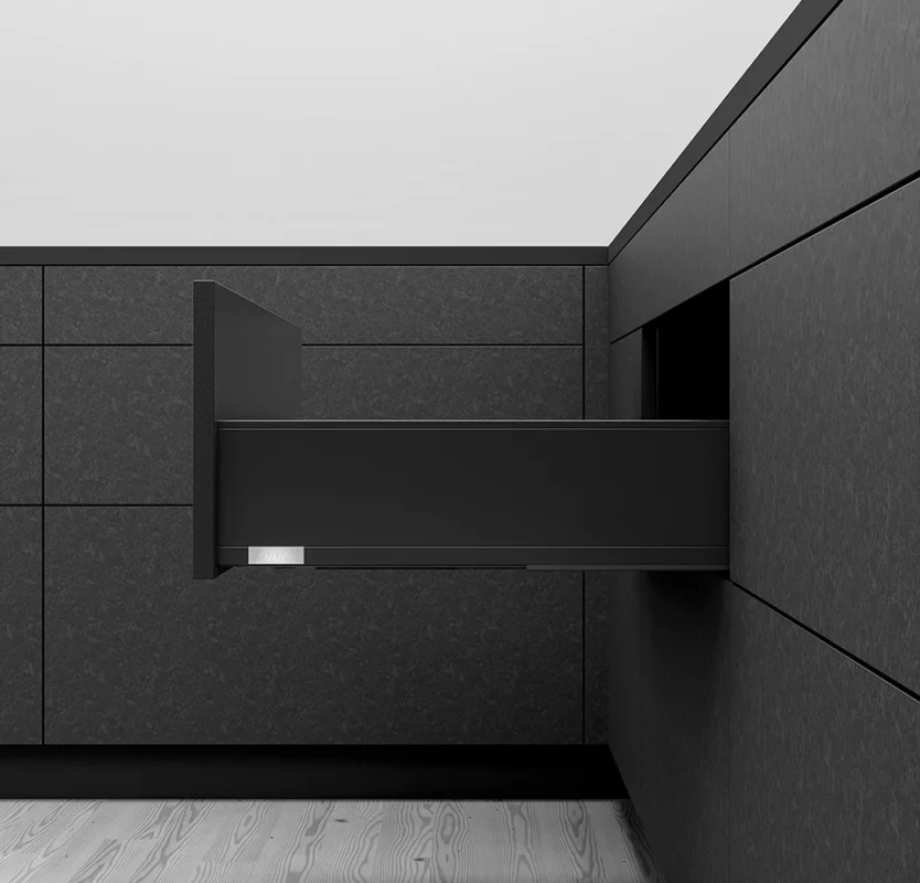 K-BLUM Legrabox, zásuvka K 300mm/40kg, Tip-on, černá, vrut Aktuální
