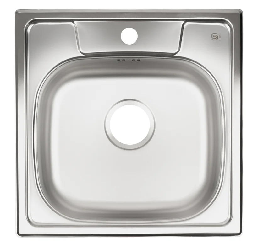StrongSinks S1 Eko Dřez nerez satén/horní plocha broušená 488x488, horní montáž Nová Kolekce