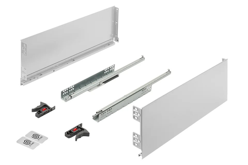 K-StrongMini zásuvka 185/500mm, tlumený plnovýsuv 30kg, bílá Zlevněný