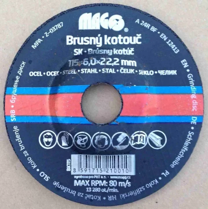 Značkový Brusný kotouč na ocel 115x6 MAGG