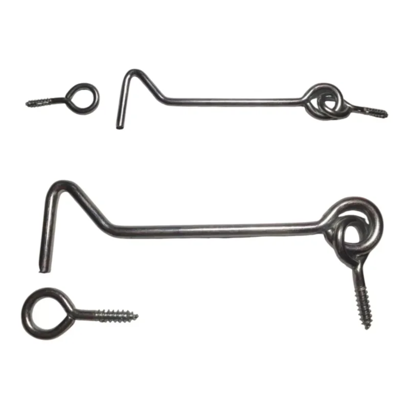 Cenově Výhodný Dveřní hák s vrutem (větrový, kabinový) 100 x 3,5 mm, pozinkovaný, s okem