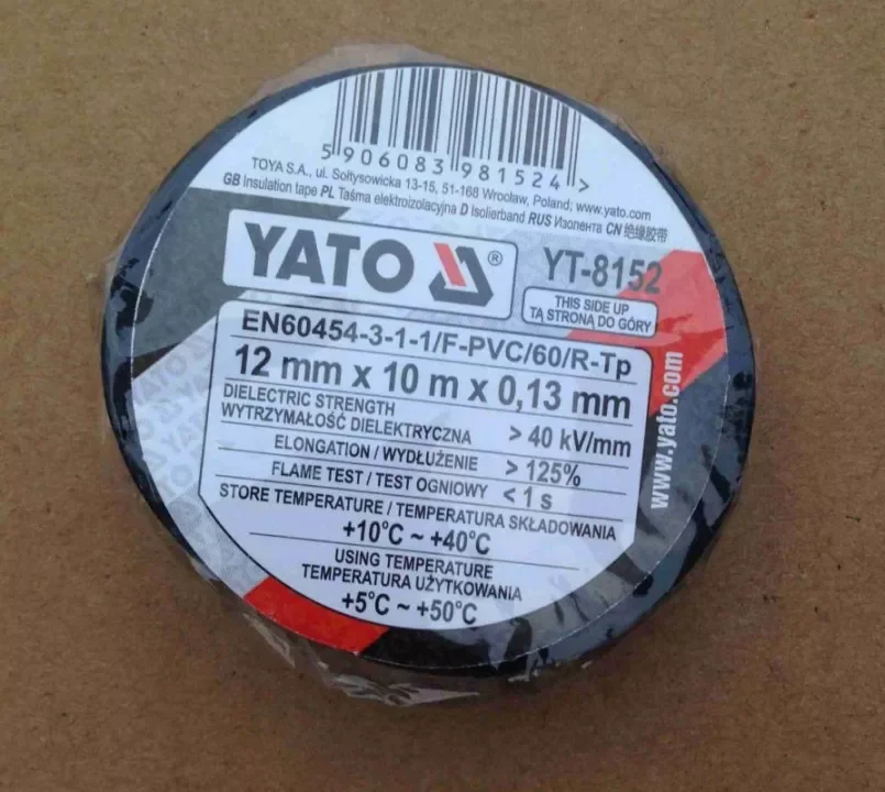 Izolačka elektrikářská PVC šíře 12mm délka 10m, černá Ověřený