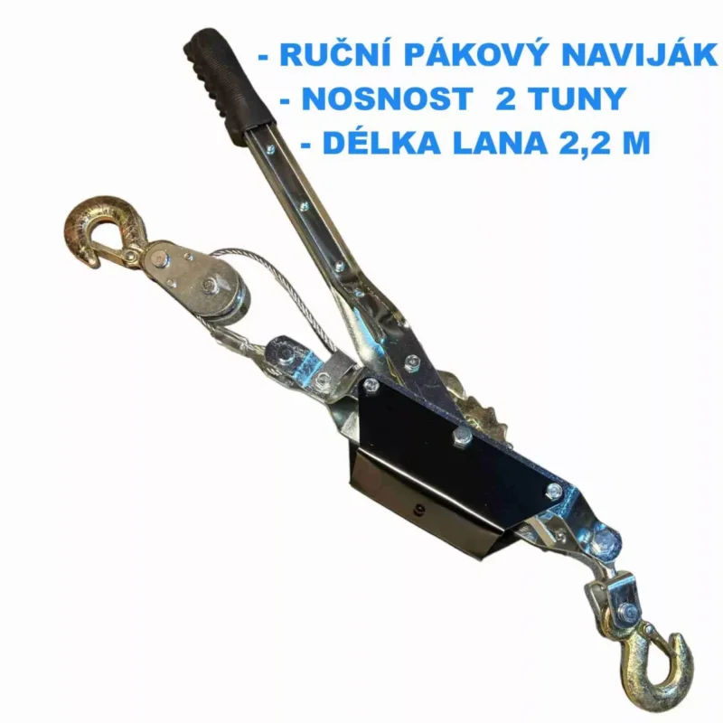Ihned K Objednání Ruční pákový naviják (hupcuk) s kladkou | Lanový napínák s lanem 2,2 m | Maximální zátěž 2000 kg