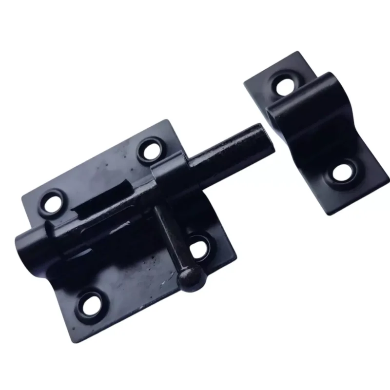 Posuvná zástrčka 100x32 mm | Černá petlice na dveře | Zástrč na branku, bednu, králíkárnu | Černý zinek Finální Výprodej