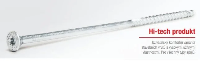 Oblíbený RAPI-TEC HBS 8 x 180 mm, zápust. hlava, T40, bílý zinek