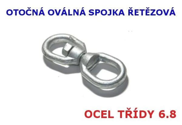 Otočné oválné oko - spojka pro řetěz, G-402 - M12 - nosnost 900 kg, žárový zinek Časově Omezené