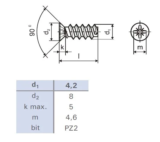 Eurošroub 6,3x13/8mm zápustná hlava PZ2 zinek bílý Hit Sezóny
