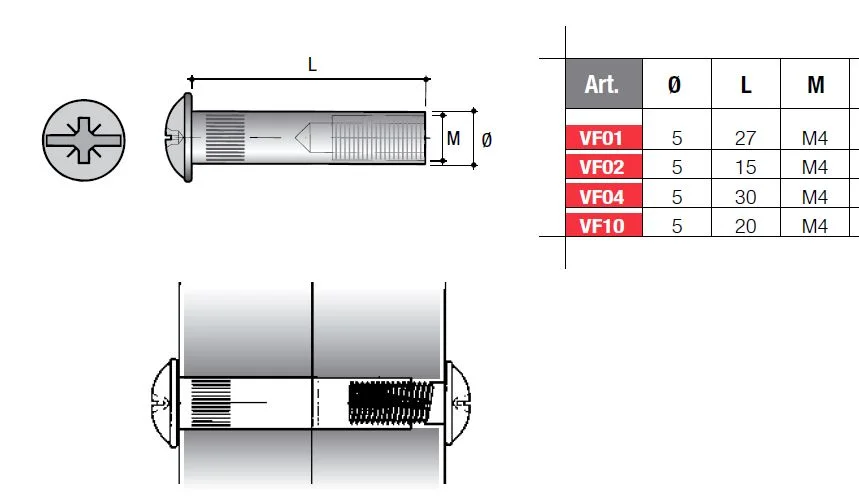 Nízká Cena Spojovací kování matice VF04 FN M4/30mm