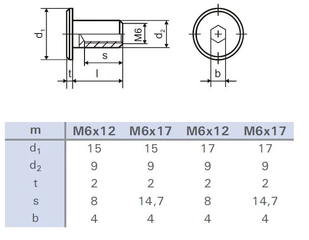 Matice nábytková spojovací M6x12mm zinek bílý plochá hlava 17mm Odeslání Ihned