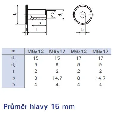 Expresní Doručení Matice nábytková spojovací M6x17mm zinek bílý hlava 15mm