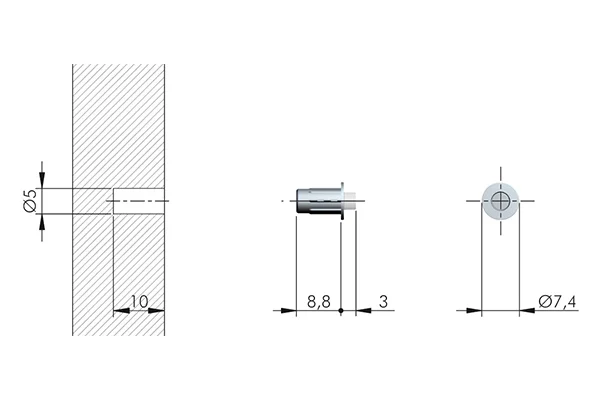 IF-tlumič dvířek závrtný Flex 5mm10x3mm antracit Ihned K Objednání