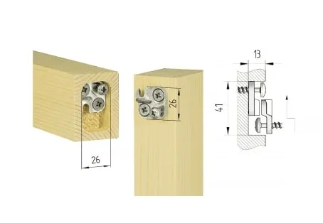 KNAPP K047 DUO 26/26mm spoj pro dřevěné profily Aktuální