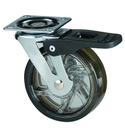 StrongCastors kolečko TOP průměr 75mm transparentní tmavá s brzdou Dokud Zásoby Vydrží