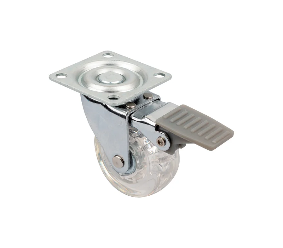 StrongCastors kolečko TOP-E průměr 50mm transparentní tmavá s brzdou Časově Omezené
