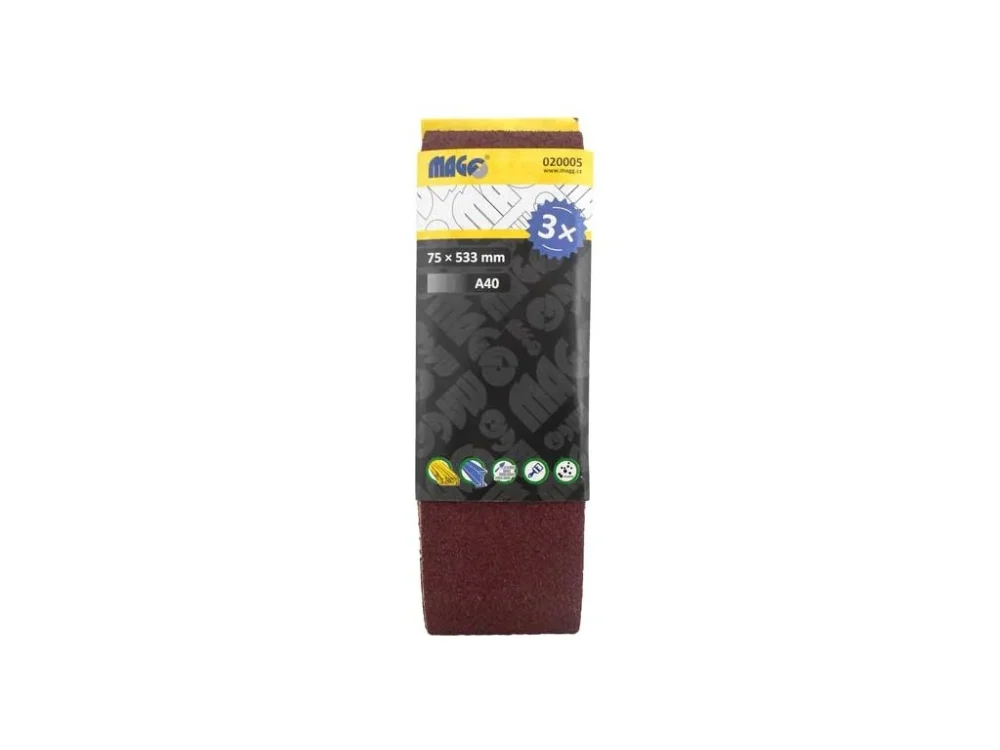 Brusný pás 75x533mm A40 - 3ks Přímo Od Výrobce