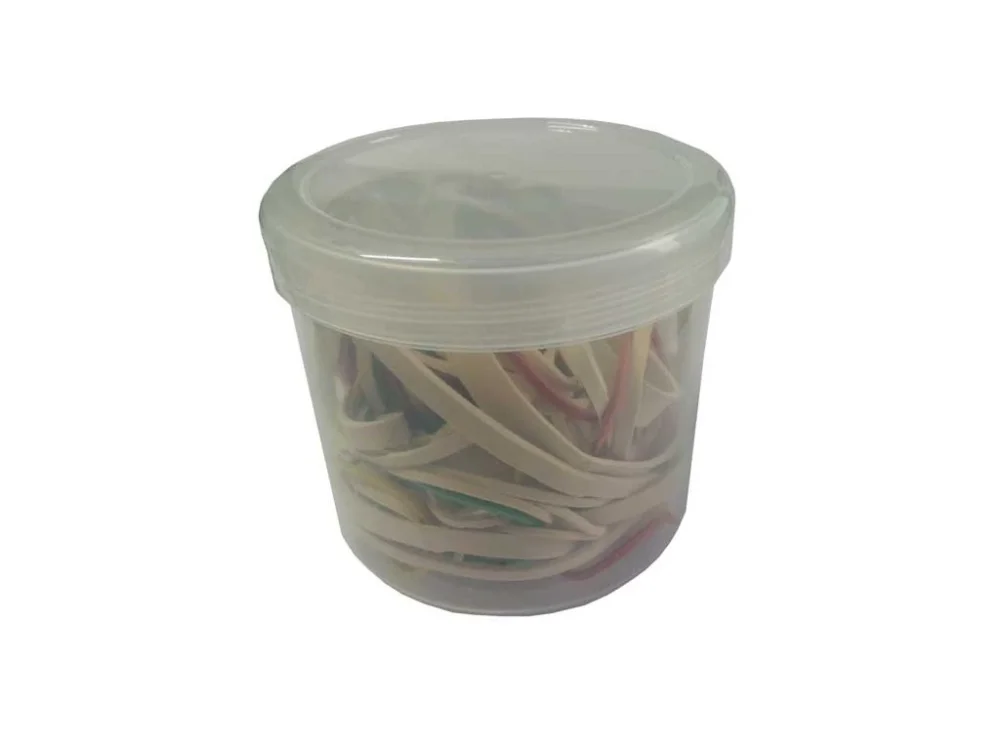 Gumičky, přírodní guma, barevný mix - 80g/cca 110ks. Různé velikosti. Výhodná Nabídka