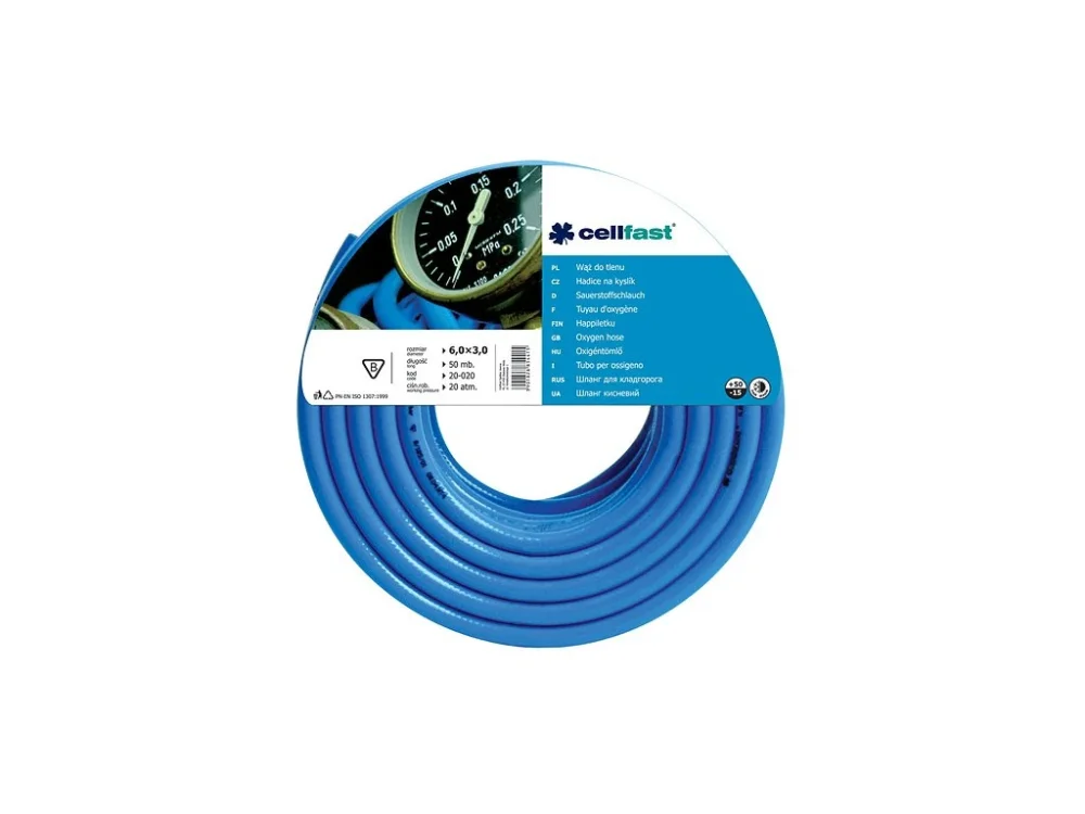 Hadice Cellfast Oxygen20-020, 6x3mm, 50m / Cena za metr Odeslání Ihned
