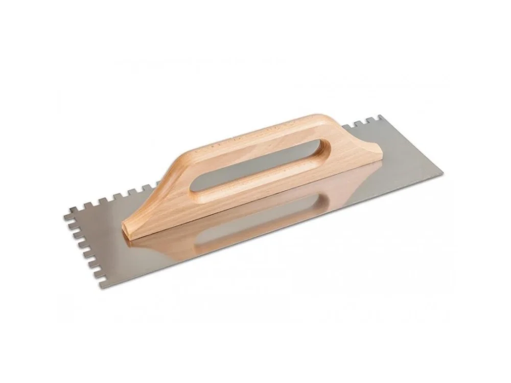 Hladítko Strend Pro Premium, s dřev. rukojetí, 270x130 mm, 0,7 mm, e12mm, rovné, nerez Cenový Hit