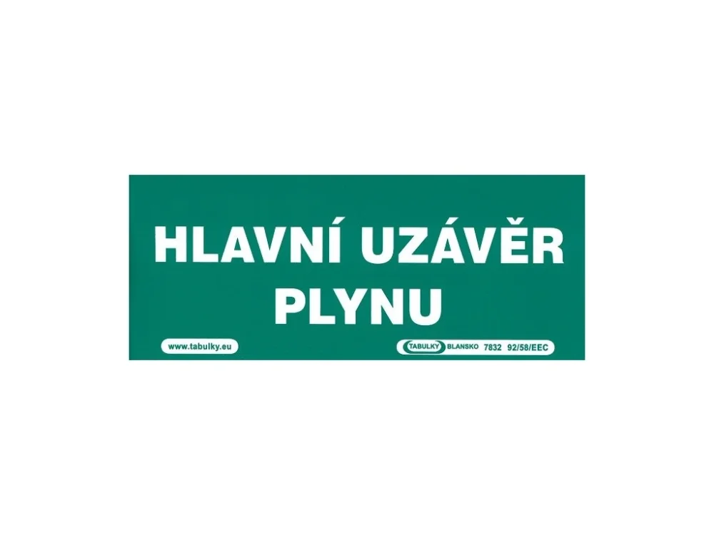Nakupujte Hned Hlavní uzávěr plynu 210x87mm - samolepka
