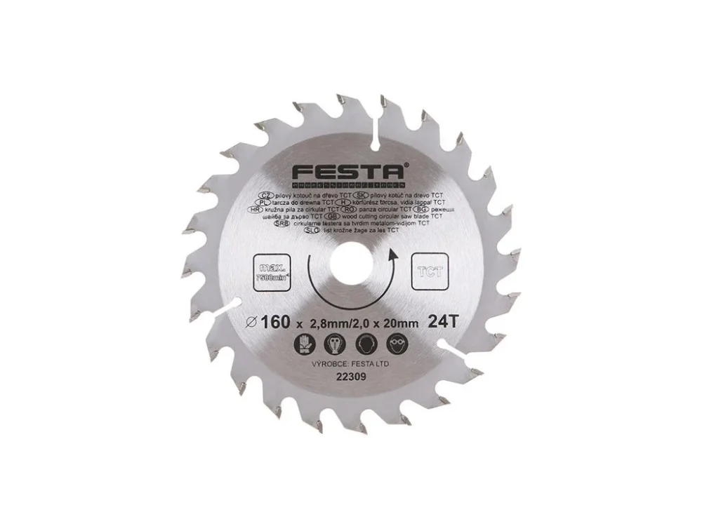 Kotouč pilový do dřeva FESTA SK 160/2,8/20mm 24T Nejlepší Volba