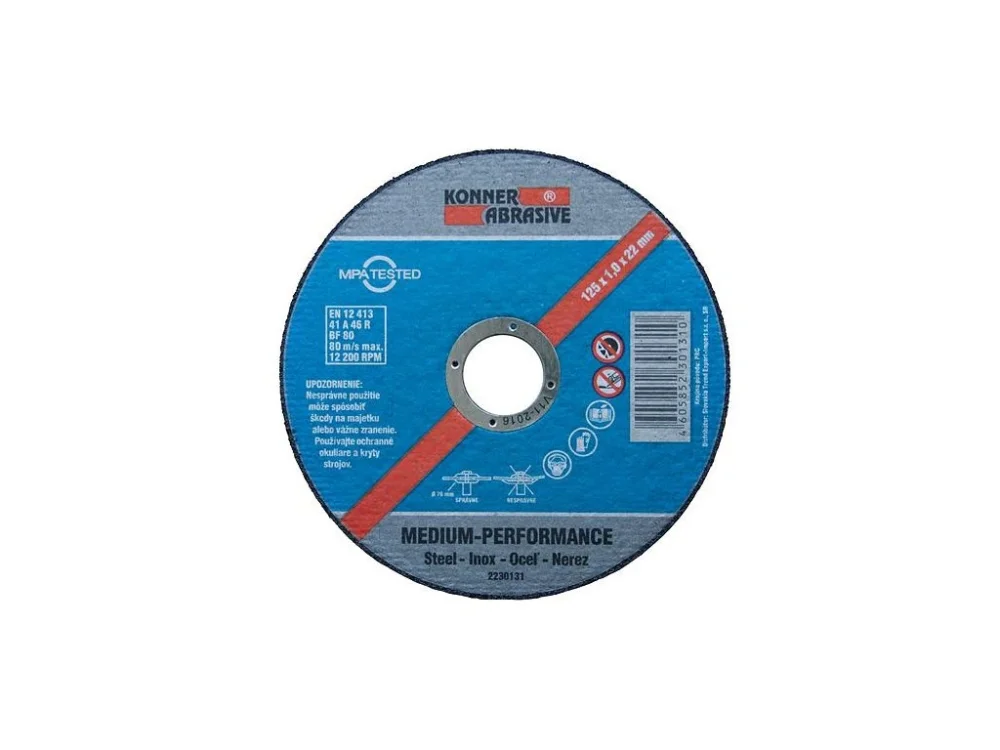Kup Teď Kotouč řezný na kov KONER D603 125x1x22 mm, Metal