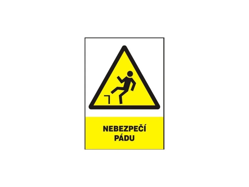 Nebezpečí pádu plastová tabulka A4 Oblíbený