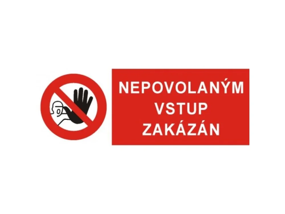 Nakupujte Hned Nepovolaným vstup zákázán 210x74mm - samolepka