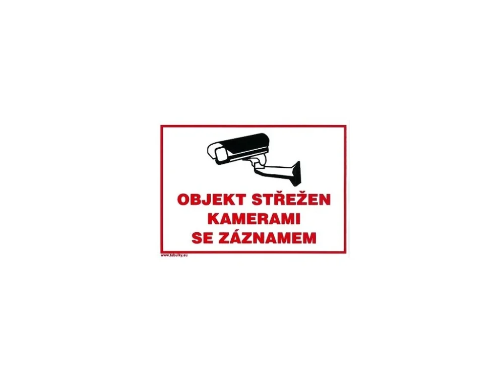 Objekt střežen kamerami se záznamem 150x210mm - samolepka Akční Cena