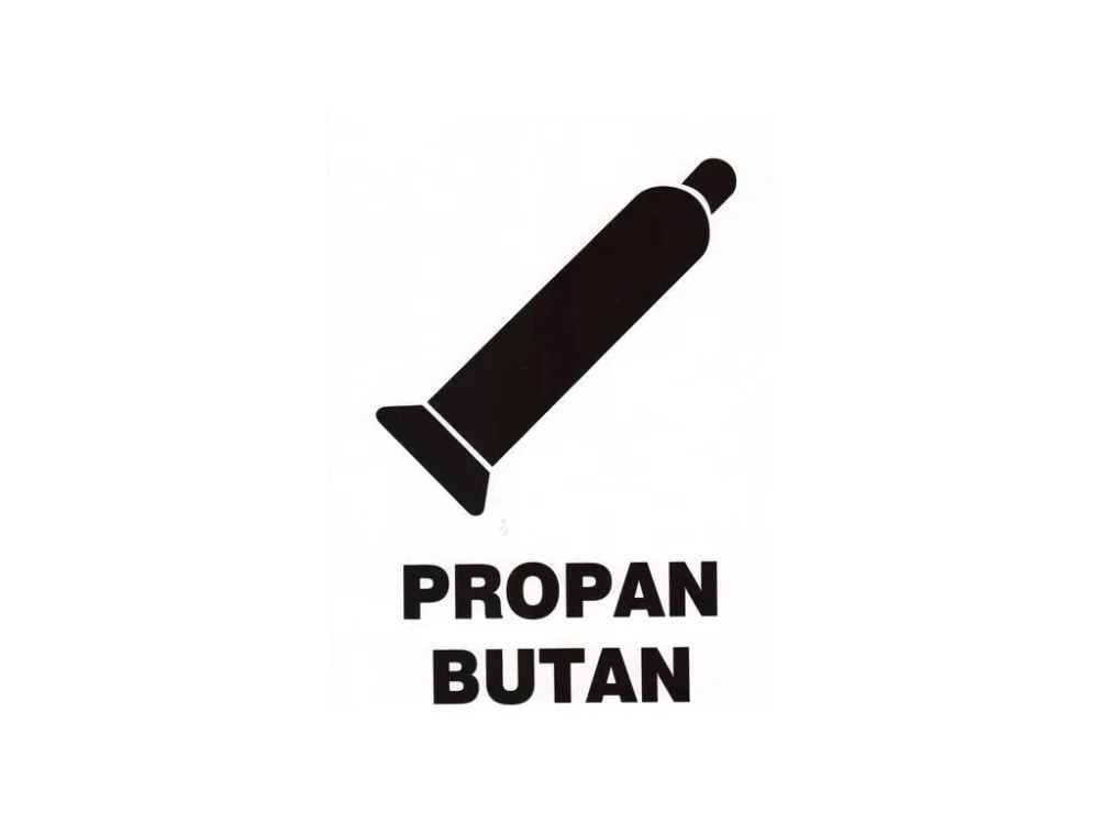 Propan butan bílá samolepka A5 Aktuální