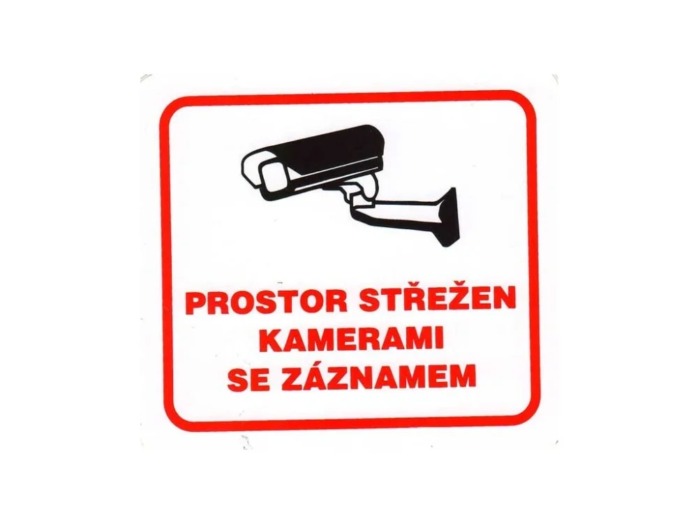Speciální Cena Prostor střežen kamerami se záznamem - samolepka 100x90mm