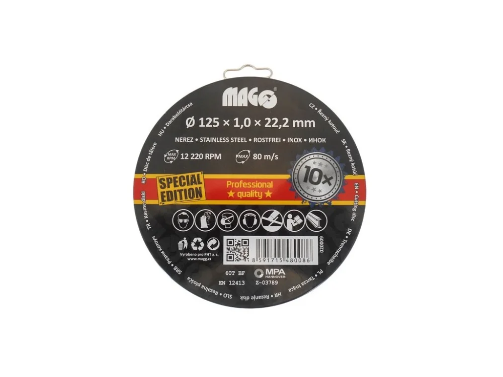 Řezný kotouč na nerez 125x1,0x22mm/10ks set Nízká Cena