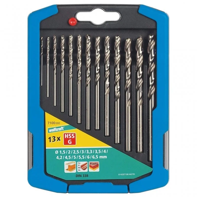 Wolfcraft Sada 13ks spirálové vrtáky do kovu HSS ø1,5-6,5mm 7100000 Autentický