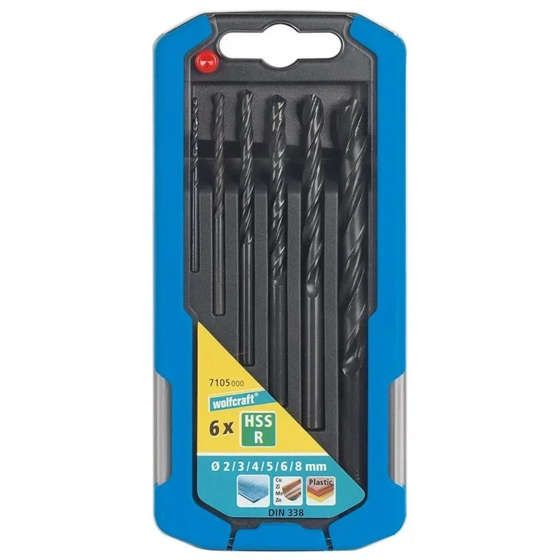 Wolfcraft Sada 6ks spirálové vrtáky do kovu válcovaný HSS ø2-8mm 7105000 Must-Have
