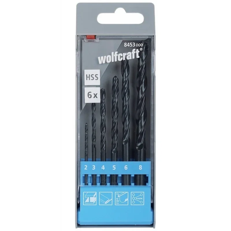 Akce Wolfcraft Sada 6ks vrtáků do kovu HSS ø2-8mm 8453000