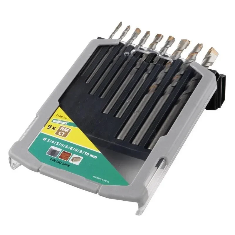 Wolfcraft Sada 9ks speciální vrták do betonu HM ø3-10mm 7109000 Levný