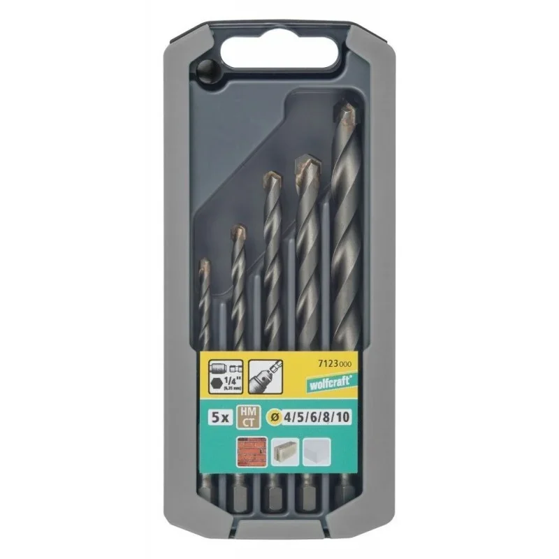 Wolfcraft Sada 5ks vrtáky do kamene HM S-6-kt. ø4-10mm 7123000 Dokud Zásoby Vydrží