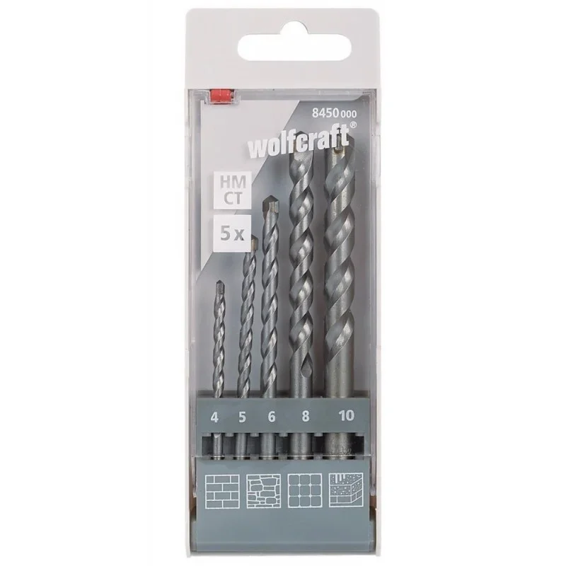 Vrácení Zdarma Wolfcraft sada 5 kusů vrták do kamene HM ø4-10mm 8450000