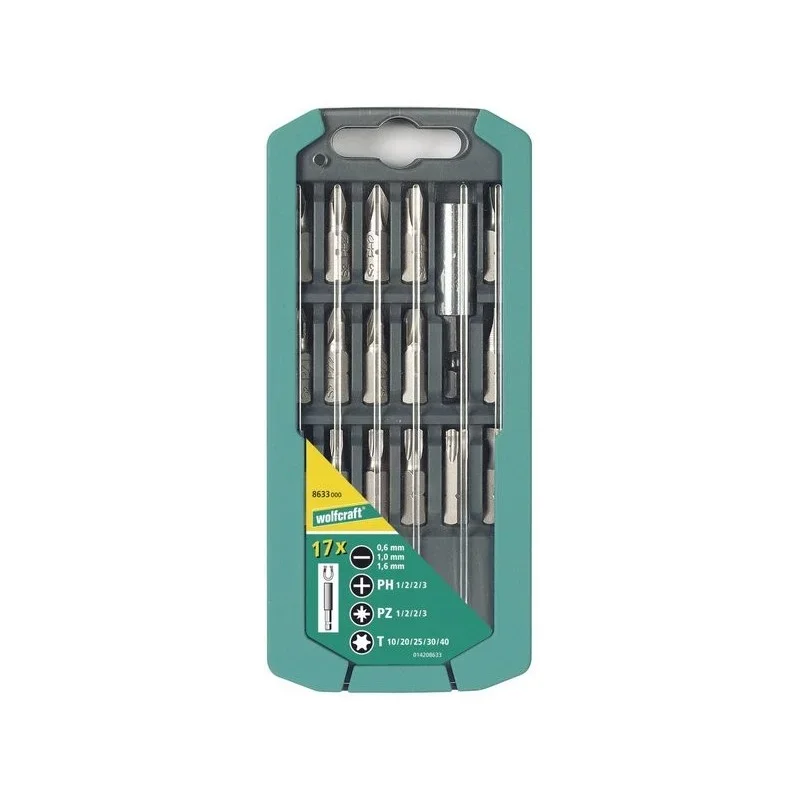 Oblíbený Wolfcraft Box s Bity 17ks 2K, Solid SL,PH,PZ,TX 8633000