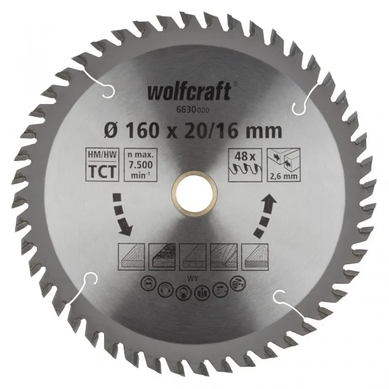 Wolfcraft pilový kotouč čisté řezy ø190x30 Z56 6634000 Zlevněný
