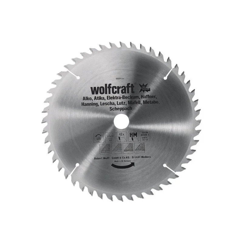 Wolfcraft pilový kotouč pro cirkulárky jemné, čisté řezy, pr. 315x30 Z48 6684000 Autentický